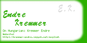 endre kremmer business card